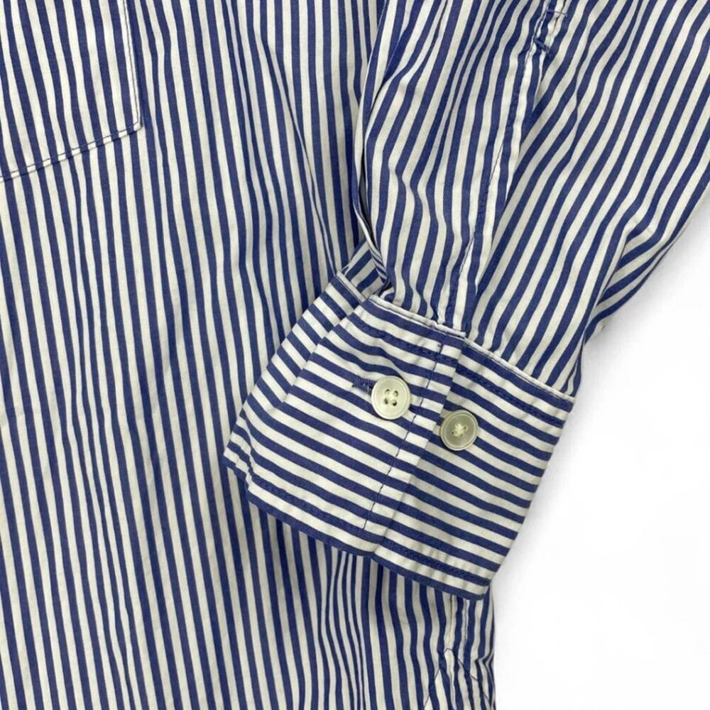 Group Babaton Aritzia Blue Pin Stripe Button Cotton Top Shirt Women's Small S - Picture 5 of 10